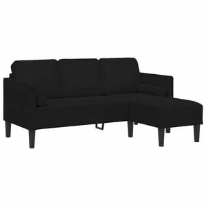 vidaXL Bankstel met kussen Zwart Polyester