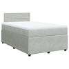 vidaXL Boxspring met matras fluweel lichtgrijs 120x200 cm
