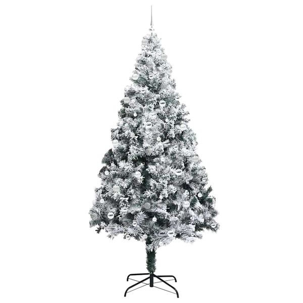vidaXL Kunstkerstboom met 300 LED Wit 240 cm PVC en Staal en Kunststof