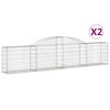 vidaXL Schanskorven 2 st gewelfd 300x30x60/80 cm gegalvaniseerd ijzer