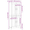 vidaXL Hoge kast 69,5x34x180 cm bewerkt hout grijs sonoma eikenkleurig