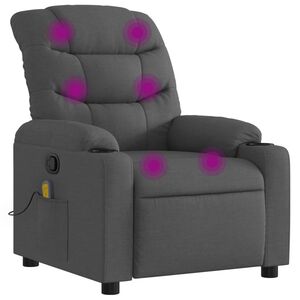 vidaXL Massagestoel in donkergrijze stof
