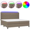 vidaXL Boxspring met matras en LED stof taupe 200x200 cm