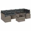 vidaXL Tuin Sofa Set met kussen met opslag 8 pcs Grijs Poly Rattan