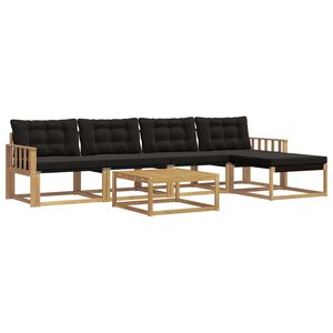 vidaXL Buiten bankenset 6 st Wit en zwart