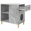 vidaXL Kattenhuis Beton 72 x 42,5 x 70 cm Bewerkt hout