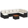 vidaXL Tuinbankenset 9 st Zwart poly rattan