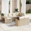 vidaXL 10-delige Loungeset met kussens poly rattan beige