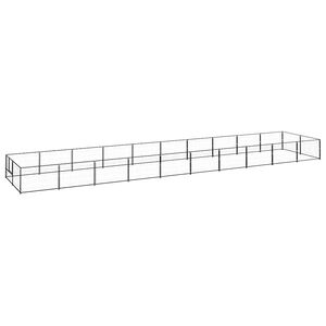 vidaXL Hondenkennel 20 m&sup2; staal zwart