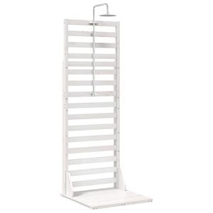 vidaXL Buitendouche 225 cm Massief grenenhout en roestvrij staal Wit