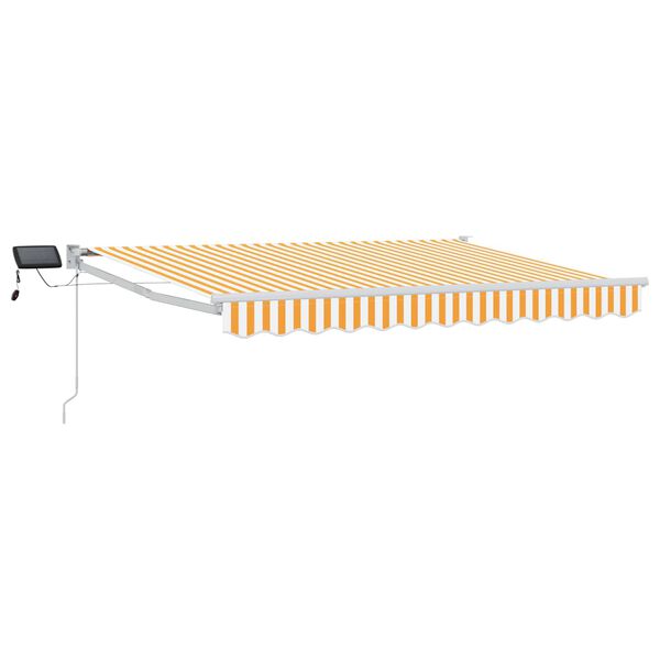 vidaXL Handbediende luifel met LED's Geel en Wit 3,5 x 2 m