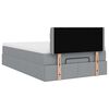 vidaXL Ottoman bed met matras en LED's 120x190 cm stof lichtgrijs