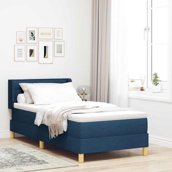 vidaXL Boxspringbed met matras Blauw 200 x 80 cm Polyester
