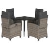 vidaXL 5-delige Tuinset met kussens poly rattan grijs