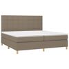 vidaXL Boxspring met matras en LED stof taupe 200x200 cm