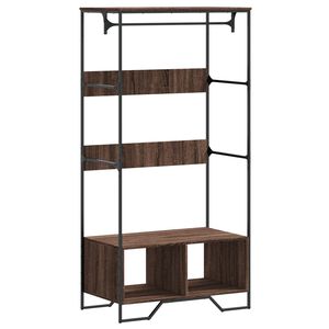 vidaXL Kledingkast 90x50x180 cm bewerkt hout bruin eikenkleurig