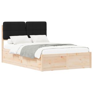 vidaXL Bedframe met Gevoerd Hoofdgedeelte Zwart 120 x 190 cm