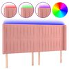 vidaXL Hoofdbord LED 163x16x118/128 cm fluweel roze