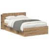 vidaXL Bedframe met opslag Artisanaal eiken 120 x 190 cm Bewerkt hout