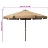 vidaXL Parasol met houten paal 330 cm taupe
