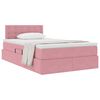 vidaXL Opslag bed met matras met hoofdeinde Roze 120 x 190 cm Fluweel