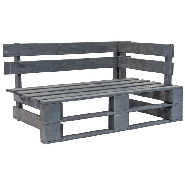 vidaXL 4-delige Loungeset pallet met kussens grijs ge&iuml;mpregneerd hout