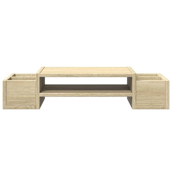 vidaXL Monitorstandaard met opbergruimte 70x27x15 cm hout sonoma eiken
