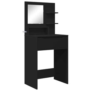 vidaXL Slaapkamer Kaptafels Zwart 80 x 39,6 x 135 cm Bewerkt hout