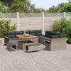 vidaXL Tuinbankenset met kussen 13 pcs Grijs poly rattan