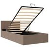 vidaXL Bedframe met hydraulische opslag stof taupe 100x200 cm