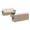 vidaXL 7-delige Loungeset met kussens poly rattan beige