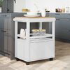 vidaXL Keuken Trolley FLORO Wit 72,5 x 45 x 80 cm Massief Vurenhout