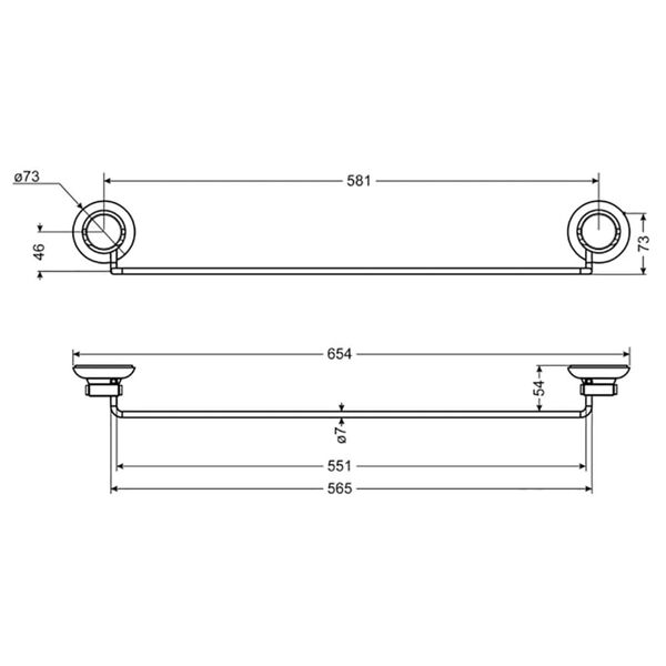 CORNAT Handdoekstang 3-in-1 zwart
