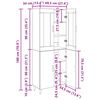 vidaXL Hoge kast Artisan Eiken 69,5 x 34 x 180 cm