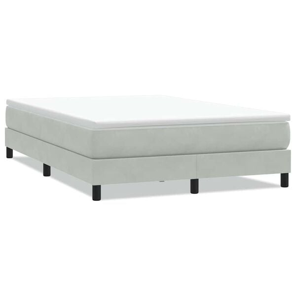 vidaXL Boxspring zonder matras fluweel lichtgrijs 140x210 cm