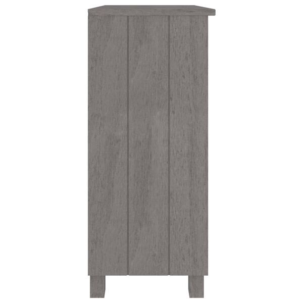 vidaXL Dressoir HAMAR 85x35x80 cm massief grenenhout lichtgrijs