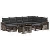 vidaXL Tuinbankenset 10 st Grijs en Donkergrijs poly rattan