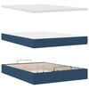 vidaXL Ottoman bed met matras en LED's 140x190cm stof blauw