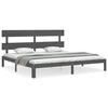 vidaXL Bedframe met hoofdbord massief hout grijs 200x200 cm