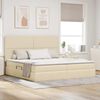 vidaXL Opbergbed met LED met matras Cr&egrave;me 200 x 200 cm Polyester