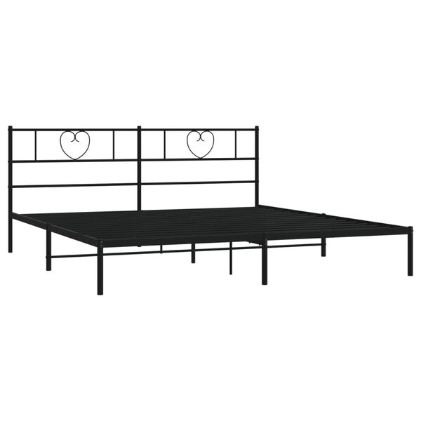 vidaXL Bedframe met hoofdbord metaal zwart 200x200 cm