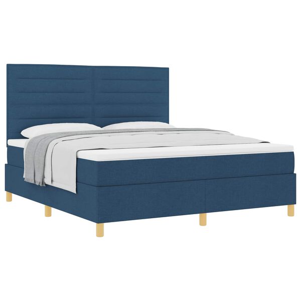 vidaXL Boxspringbed met matras met hoofdeinde Blauw 180 x 200 cm Stof