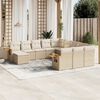 vidaXL 11-delige Tuinset met kussens poly rattan beige