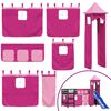 vidaXL Kinderhoogslaper met toren 80x200 cm massief grenenhout roze