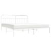 vidaXL Bedframe met hoofdbord metaal wit 200x200 cm