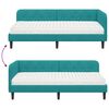 vidaXL Hoekbedframe met matras Turquoise 90 x 190 cm Fluweel