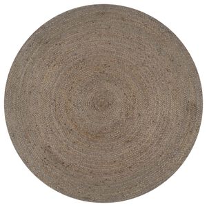 vidaXL Vloerkleed handgemaakt rond 90 cm jute grijs