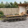 vidaXL 17-delige Tuinset met kussens poly rattan grijs