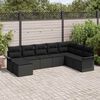 vidaXL Tuin Sofa Set met kussen 8 pcs Zwart poly rattan