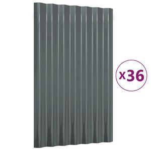 vidaXL Dakpanelen 36 st 60x36 cm gegalvaniseerd staal antracietkleurig